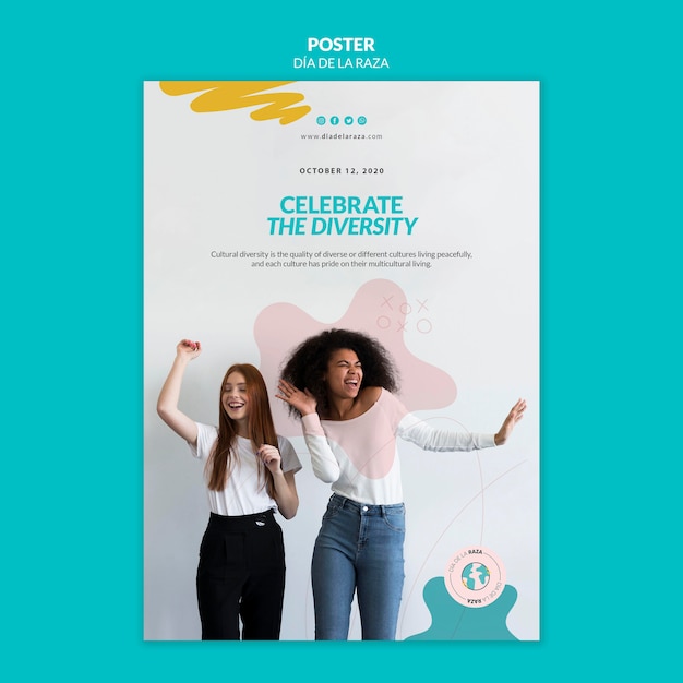 Free PSD celebrate the diversity poster template