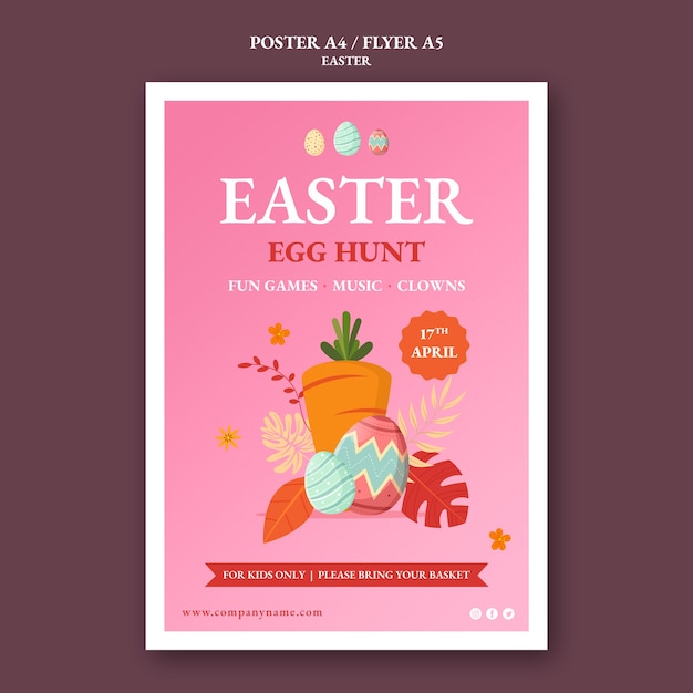 Celebrate easter egg hunt poster template