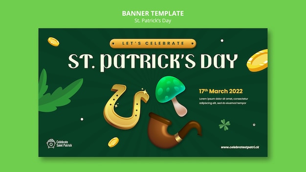 Free PSD celebrate st. patrick's day horizontal banner