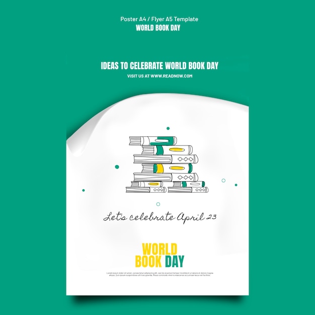 Celebrate world book day flyer template