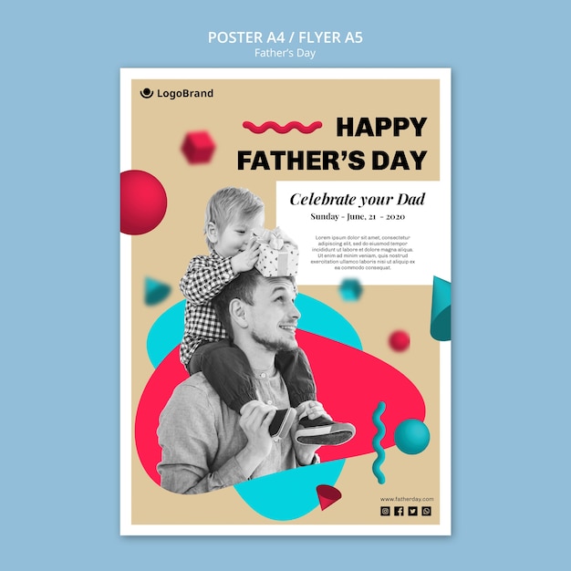 Free PSD celebrate your dad father's day poster template