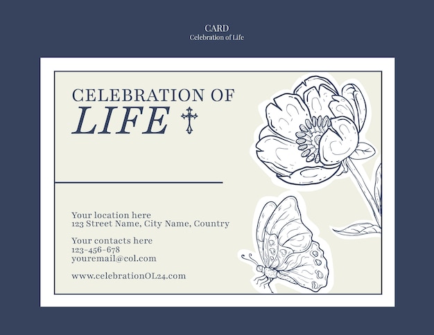 Free PSD celebration of life template design