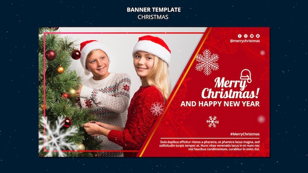 Celebrational christmas banner template