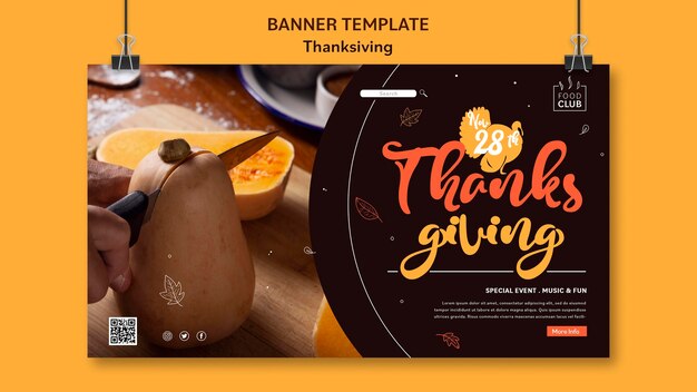 Celebrational thanksgiving day banner template