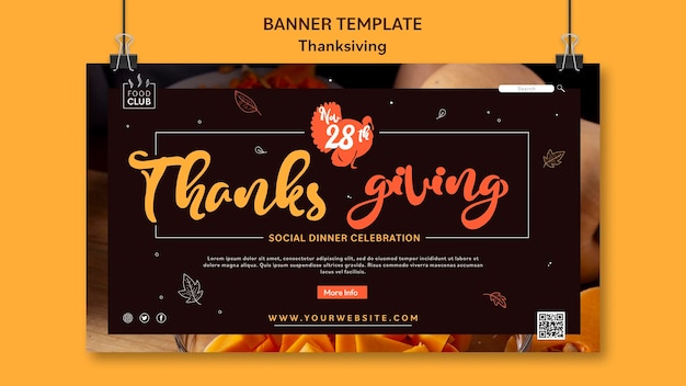 Celebrational thanksgiving day banner template