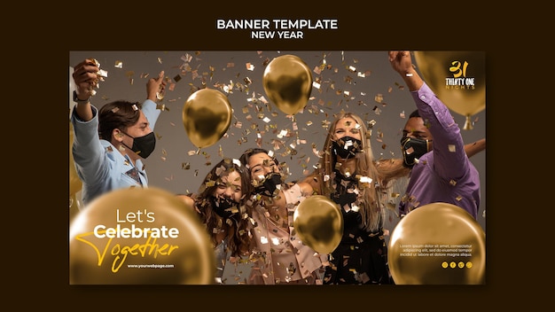 Free PSD celebrative new year banner template