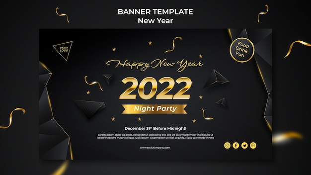 Celebrative new year banner template