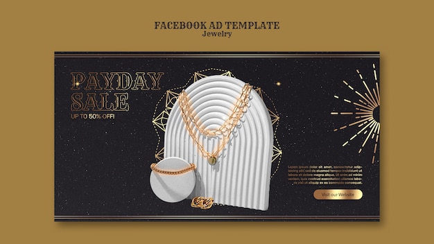 Free PSD celestial style jewelry facebook template