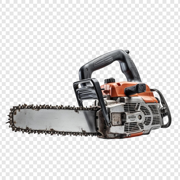 Free PSD chainsaw isolated on transparent background