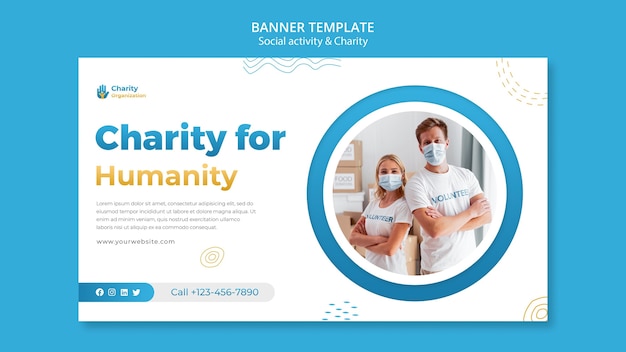 Charity activities banner template