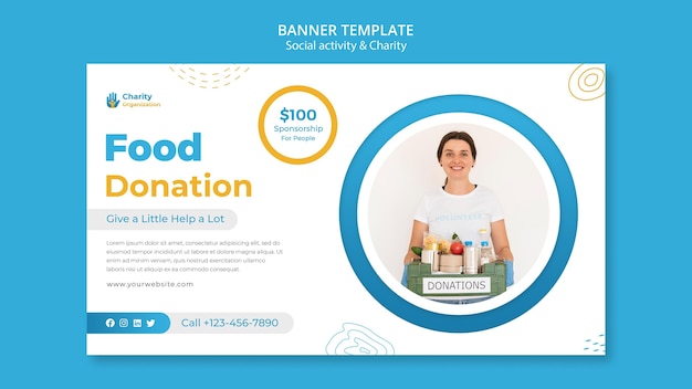 Free PSD charity activities banner template