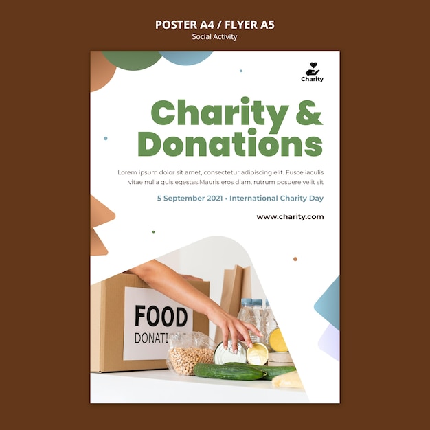 Charity activities poster template