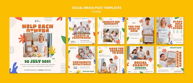 Charity design social media template