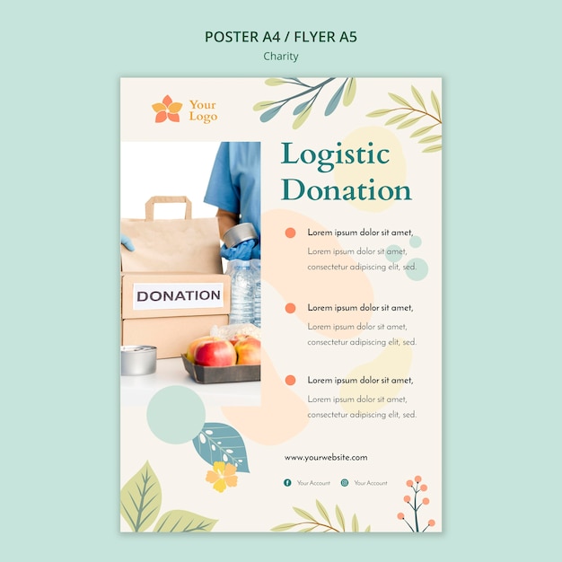 Free PSD charity flyer template theme