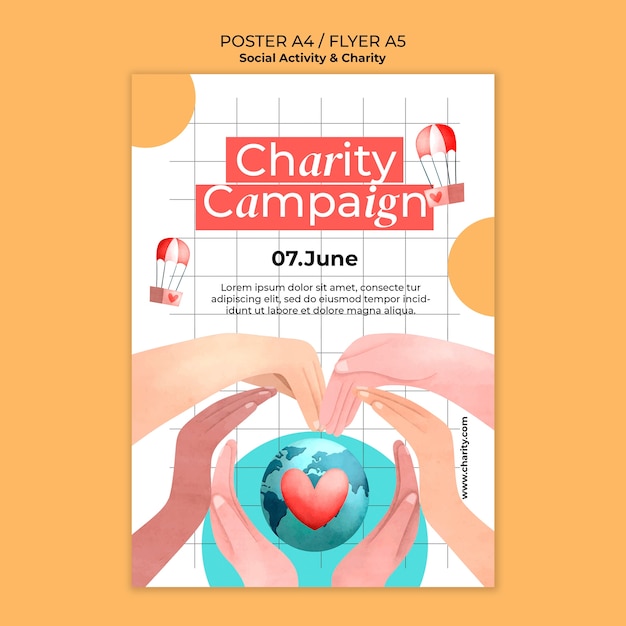 Free PSD charity template design