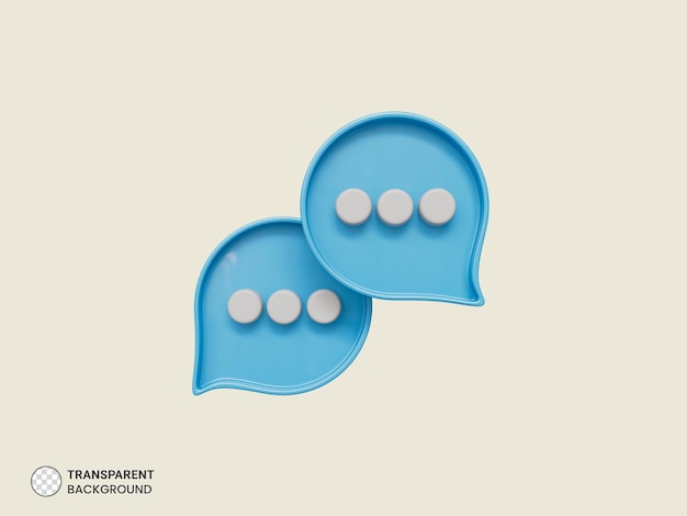 Chat message notification icon Isolated 3d render Illustration