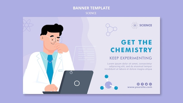 Free PSD chemistry horizontal banner template