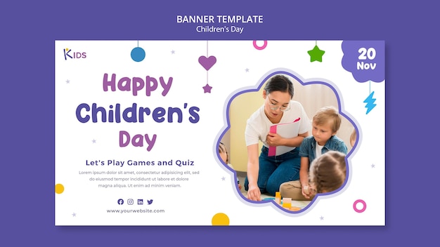 Children day banner template design