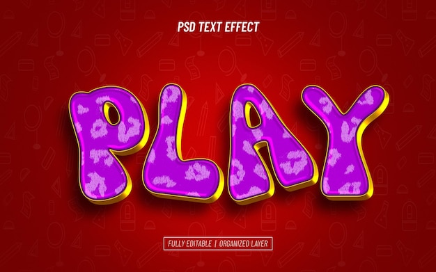 Free PSD children day play editable text effect