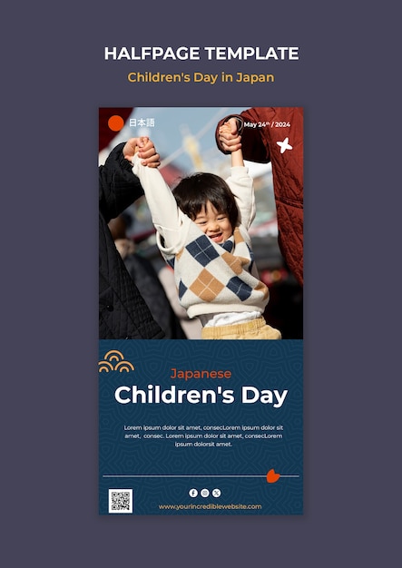 Free PSD children's day in japan template design