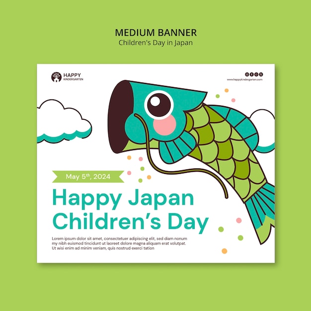 Free PSD children's day in japan template design