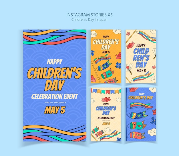 Free PSD children's day in japan template