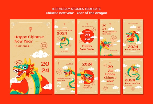 Free PSD chinese new year celebration instagram stories