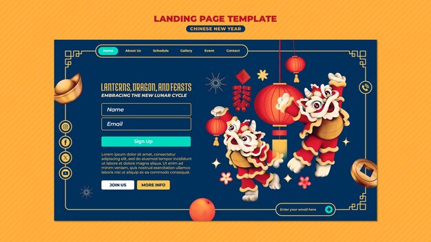 Chinese new year celebration landing page