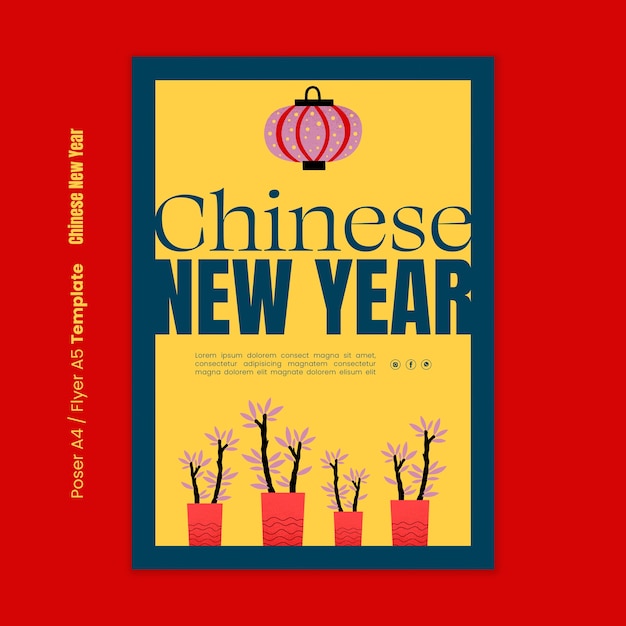 Free PSD chinese new year celebration poster template