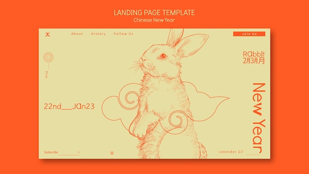 Free PSD chinese new year landing page template