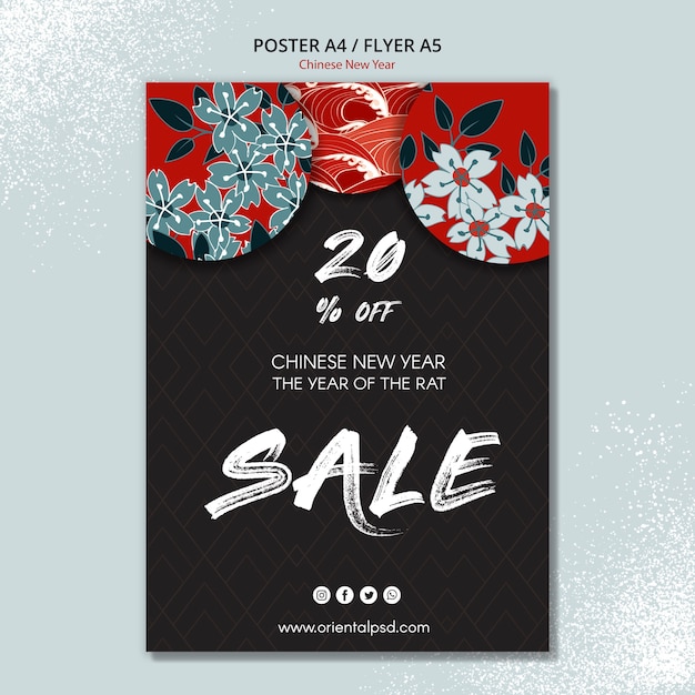 Free PSD chinese new year poster concept for template