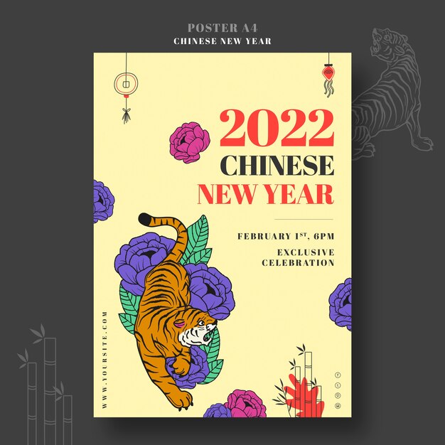 Chinese new year print template