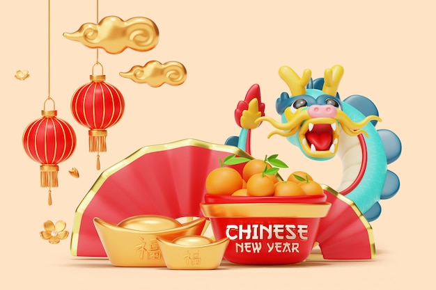 Free PSD chinese new year sales background