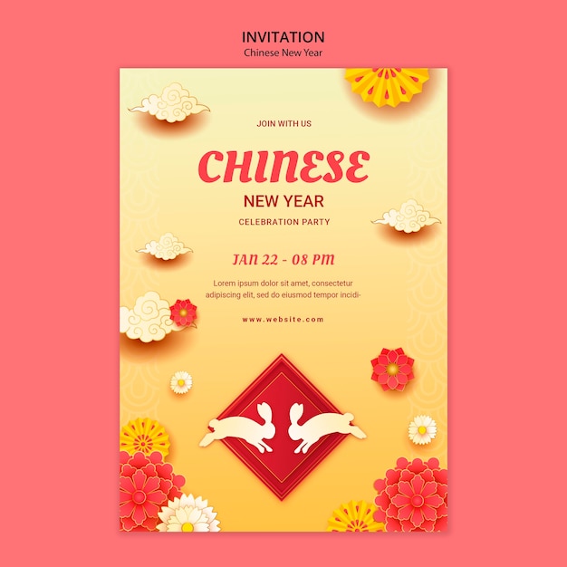 Free PSD chinese new year template design