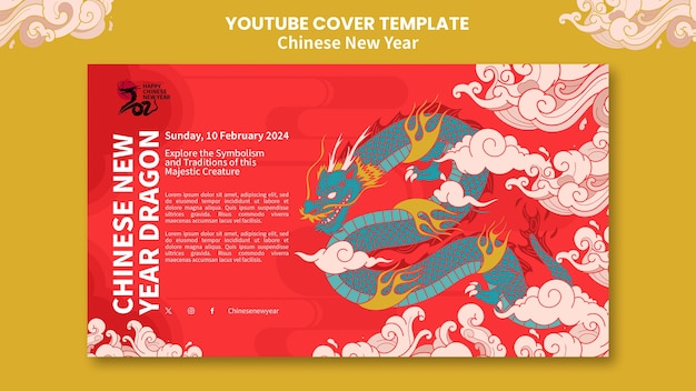 Free PSD chinese new year template design