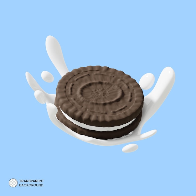 Free PSD chocolate biscuit icon isolated 3d render illustration