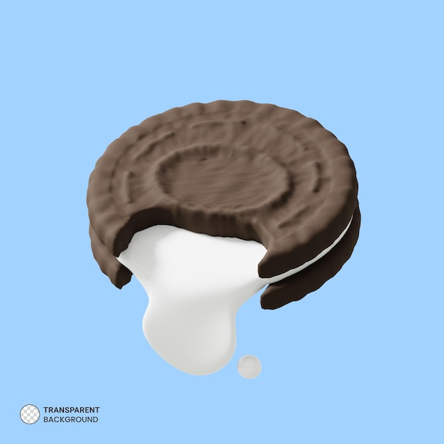 Free PSD chocolate biscuit icon isolated 3d render illustration