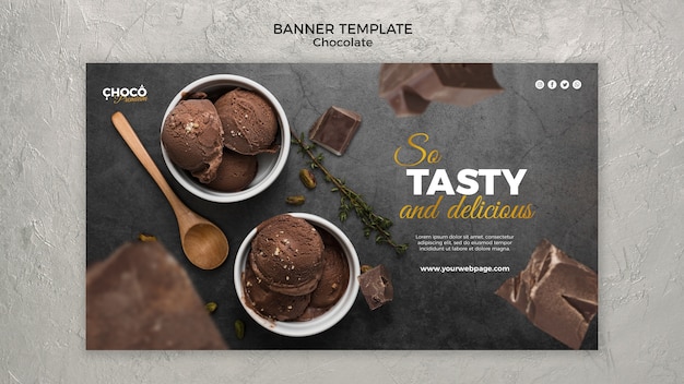 Free PSD chocolate concept banner template style