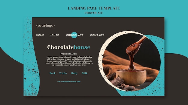 Free PSD chocolate house landing page template