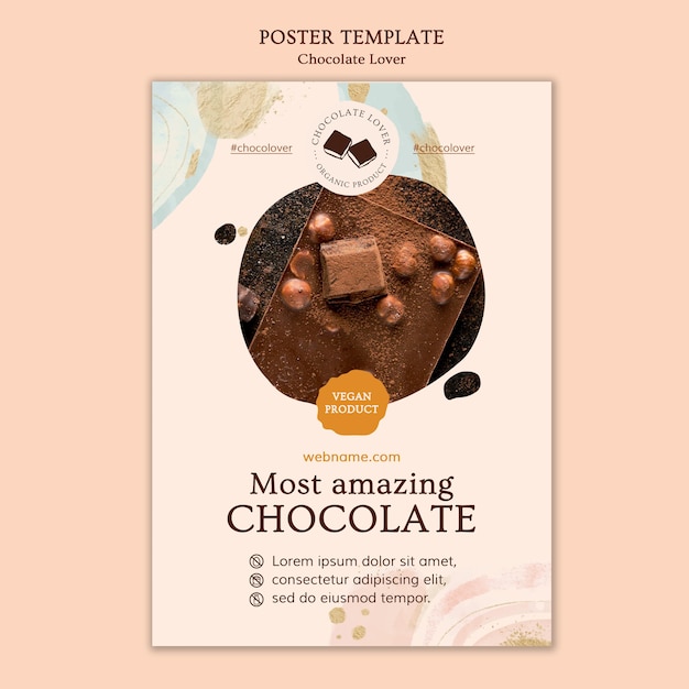 Free PSD chocolate lover flyer template