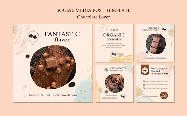 Chocolate lover social media post template