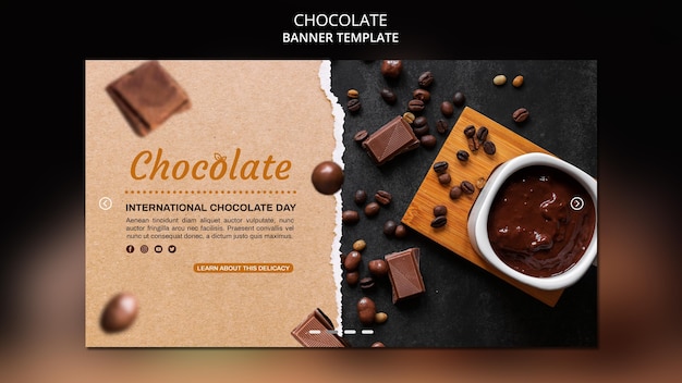 Free PSD chocolate shop ad banner template