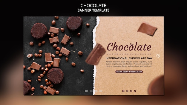 Free PSD chocolate shop banner template