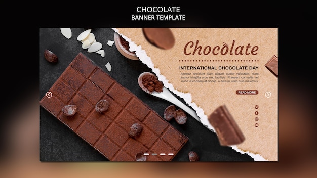 Free PSD chocolate shop banner template