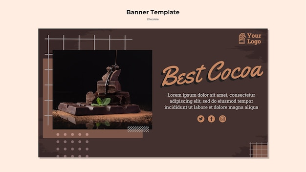 Free PSD chocolate store banner template