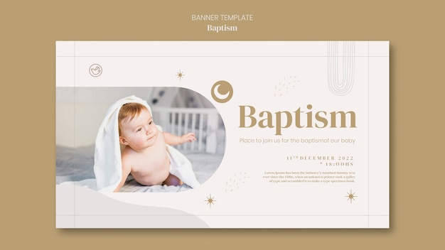 Free PSD christian baptism horizontal banner template