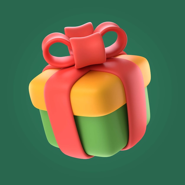 Free PSD christmas 3d present illustration