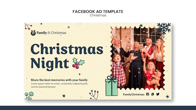 Free PSD christmas celebration facebook template