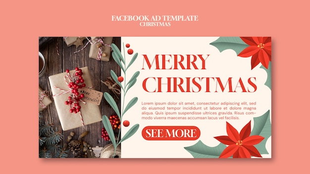 Free PSD christmas celebration facebook template