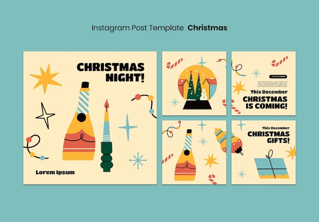 Free PSD christmas celebration instagram posts